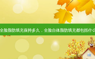 自体全脸脂肪填充保持多久，全脸自体脂肪填充都包括什么部位