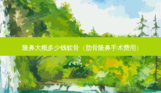 隆鼻大概多少钱软骨(肋骨隆鼻手术费用)-第1张图片-美选资讯网 隆鼻大概多少钱软骨(肋骨隆鼻手术费用)-第1张图片-美选资讯网