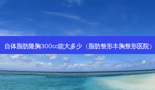 自体脂肪隆胸300cc能大多少(脂肪整形丰胸整形医院)-第1张图片-美选资讯网 自体脂肪隆胸300cc能大多少(脂肪整形丰胸整形医院)-第1张图片-美选资讯网