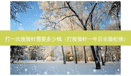 打一次瘦脸针需要多少钱(打瘦脸针一年后全脸松弛)-第1张图片-美选资讯网 打一次瘦脸针需要多少钱(打瘦脸针一年后全脸松弛)-第1张图片-美选资讯网