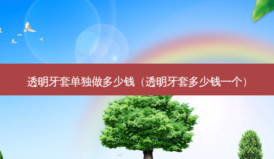 透明牙套单独做多少钱(透明牙套多少钱一个)-第1张图片-美选资讯网 透明牙套单独做多少钱(透明牙套多少钱一个)-第1张图片-美选资讯网