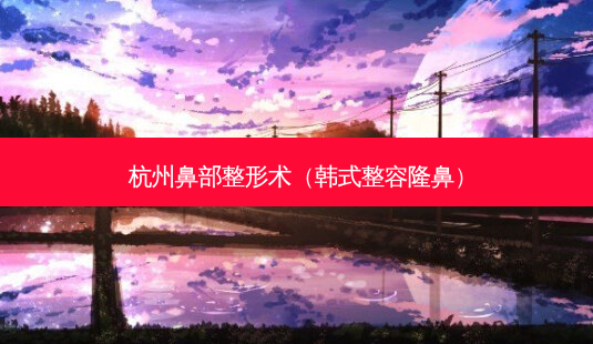 杭州鼻部整形术(韩式整容隆鼻)-第1张图片-美选资讯网 杭州鼻部整形术(韩式整容隆鼻)-第1张图片-美选资讯网