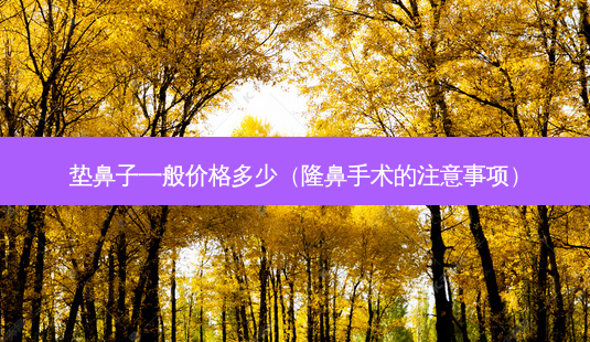 垫鼻子一般价格多少(隆鼻手术的注意事项)-第1张图片-美选资讯网 垫鼻子一般价格多少(隆鼻手术的注意事项)-第1张图片-美选资讯网