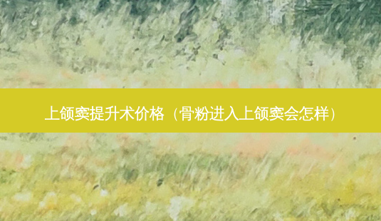 上颌窦提升术价格(骨粉进入上颌窦会怎样)-第1张图片-美选资讯网 上颌窦提升术价格(骨粉进入上颌窦会怎样)-第1张图片-美选资讯网