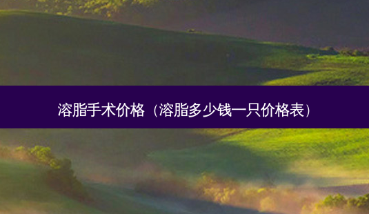 溶脂手术价格(溶脂多少钱一只价格表)-第1张图片-美选资讯网 溶脂手术价格(溶脂多少钱一只价格表)-第1张图片-美选资讯网