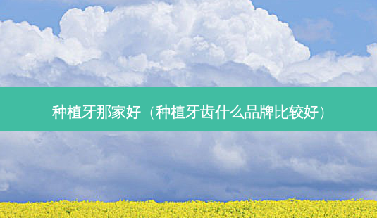 种植牙那家好(种植牙齿什么品牌比较好)-第1张图片-美选资讯网 种植牙那家好(种植牙齿什么品牌比较好)-第1张图片-美选资讯网