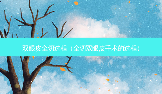 双眼皮全切过程(全切双眼皮手术的过程)-第1张图片-美选资讯网 双眼皮全切过程(全切双眼皮手术的过程)-第1张图片-美选资讯网