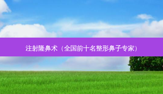 注射隆鼻术(全国前十名整形鼻子专家)-第1张图片-美选资讯网 注射隆鼻术(全国前十名整形鼻子专家)-第1张图片-美选资讯网