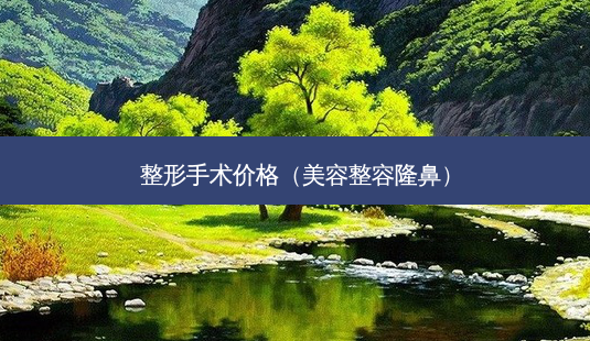 整形手术价格(美容整容隆鼻)-第1张图片-美选资讯网 整形手术价格(美容整容隆鼻)-第1张图片-美选资讯网