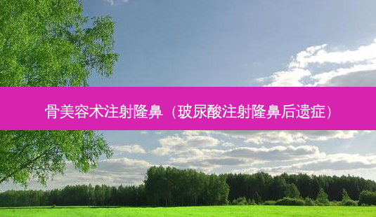 骨美容术注射隆鼻(玻尿酸注射隆鼻后遗症)-第1张图片-美选资讯网 骨美容术注射隆鼻(玻尿酸注射隆鼻后遗症)-第1张图片-美选资讯网