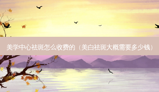 美学中心祛斑怎么收费的(美白祛斑大概需要多少钱)-第1张图片-美选资讯网 美学中心祛斑怎么收费的(美白祛斑大概需要多少钱)-第1张图片-美选资讯网