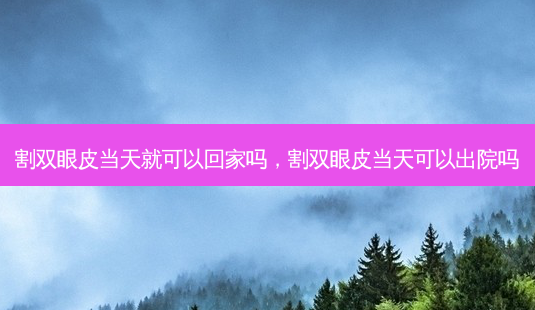 割双眼皮当天就可以回家吗,割双眼皮当天可以出院吗-第1张图片-美选资讯网 割双眼皮当天就可以回家吗,割双眼皮当天可以出院吗-第1张图片-美选资讯网