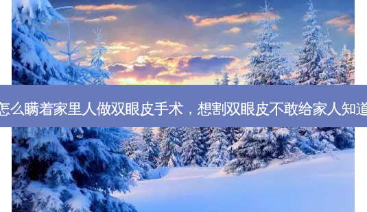 怎么瞒着家里人做双眼皮手术,想割双眼皮不敢给家人知道-第1张图片-美选资讯网 怎么瞒着家里人做双眼皮手术,想割双眼皮不敢给家人知道-第1张图片-美选资讯网