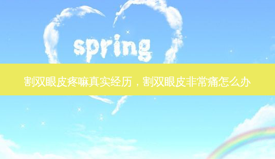 割双眼皮疼嘛真实经历,割双眼皮 *** 痛怎么办-第1张图片-美选资讯网 割双眼皮疼嘛真实经历,割双眼皮 *** 痛怎么办-第1张图片-美选资讯网