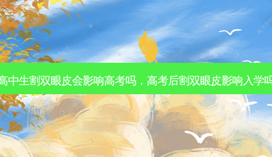 高中生割双眼皮会影响高考吗,高考后割双眼皮影响入学吗-第1张图片-美选资讯网 高中生割双眼皮会影响高考吗,高考后割双眼皮影响入学吗-第1张图片-美选资讯网