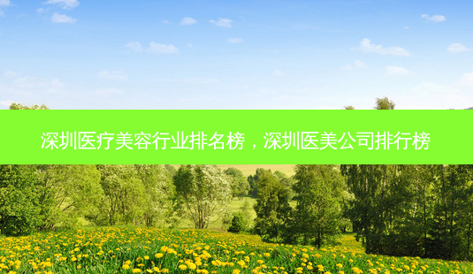深圳医疗美容行业排名榜,深圳医美公司排行榜-第1张图片-美选资讯网 深圳医疗美容行业排名榜,深圳医美公司排行榜-第1张图片-美选资讯网