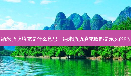 纳米脂肪填充是什么意思,纳米脂肪填充脸部是永久的吗-第1张图片-美选资讯网 纳米脂肪填充是什么意思,纳米脂肪填充脸部是永久的吗-第1张图片-美选资讯网