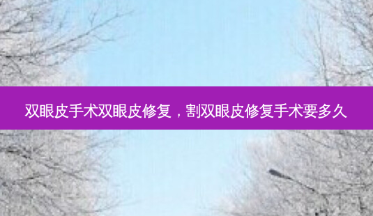 双眼皮手术双眼皮修复,割双眼皮修复手术要多久-第1张图片-美选资讯网 双眼皮手术双眼皮修复,割双眼皮修复手术要多久-第1张图片-美选资讯网