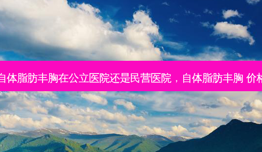 自体脂肪丰胸在公立医院还是民营医院,自体脂肪丰胸 价格-第1张图片-美选资讯网 自体脂肪丰胸在公立医院还是民营医院,自体脂肪丰胸 价格-第1张图片-美选资讯网