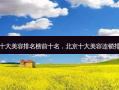 北京十大美容排名榜前十名，北京十大美容连锁排名榜