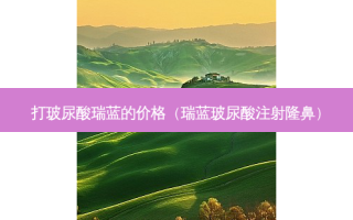打玻尿酸瑞蓝的价格（瑞蓝玻尿酸注射隆鼻）