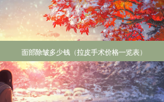 面部除皱多少钱（拉皮手术价格一览表）