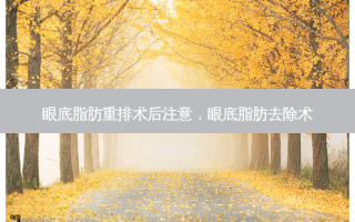 眼底脂肪重排术后注意，眼底脂肪去除术