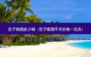 肚子抽脂多少钱（肚子吸脂手术价格一览表）