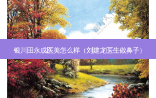 银川田永成医美怎么样（刘建龙医生做鼻子）