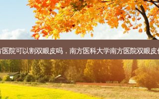 南方医院可以割双眼皮吗，南方医科大学南方医院双眼皮价格