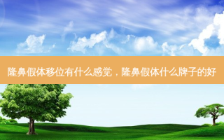 隆鼻假体移位有什么感觉，隆鼻假体什么牌子的好