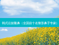 韩式注射隆鼻（全国前十名整形鼻子专家）