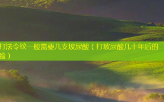 打法令纹一般需要几支玻尿酸（打玻尿酸几十年后的脸）