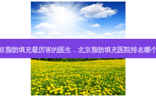北京脂肪填充最厉害的医生，北京脂肪填充医院排名哪个好