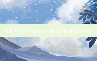 整鼻子大概要花多少钱（做鼻子用耳软骨多少钱）
