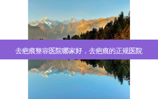 去疤痕整容医院哪家好，去疤痕的正规医院