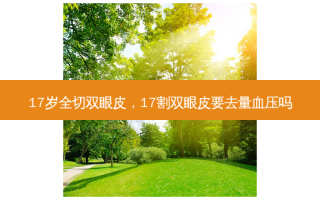 17岁全切双眼皮，17割双眼皮要去量血压吗