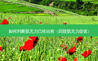如何判断肌无力已经（四肢肌无力症状）