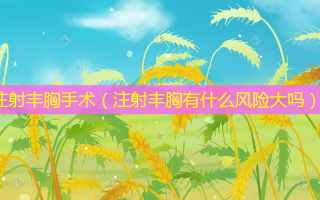注射丰胸手术（注射丰胸有什么风险大吗）