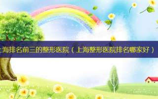 上海排名前三的整形医院（上海整形医院排名哪家好）