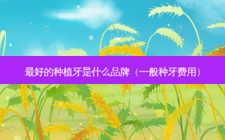 好的种植牙是什么品牌（一般种牙费用）