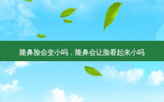 隆鼻脸会变小吗，隆鼻会让脸看起来小吗