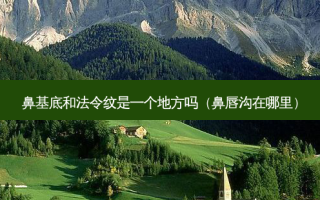 鼻基底和法令纹是一个地方吗（鼻唇沟在哪里）