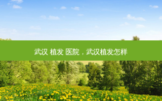 武汉 植发 医院，武汉植发怎样
