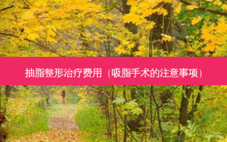 抽脂整形费用（吸脂手术的注意事项）