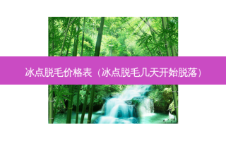 冰点脱毛价格表（冰点脱毛几天开始脱落）