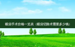 眼袋手术价格一览表（眼袋切除术需要多少钱）