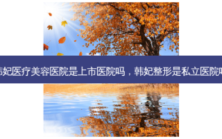 韩妃医疗美容医院是上市医院吗，韩妃整形是私立医院吗