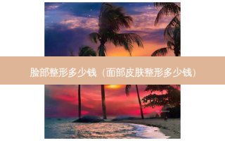脸部整形多少钱（面部皮肤整形多少钱）