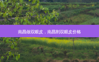 南昌做双眼皮，南昌割双眼皮价格